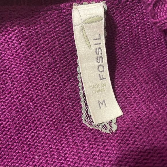 Fossil Fuchsia Purple 2 Button Cardigan Sweater‎ - Picture 9 of 10